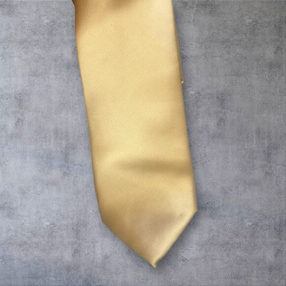 Vintage Gold Satin Tie Wedding, Prom, Formal Handmade Necktie Old Money Elegant - Picture 3 of 9